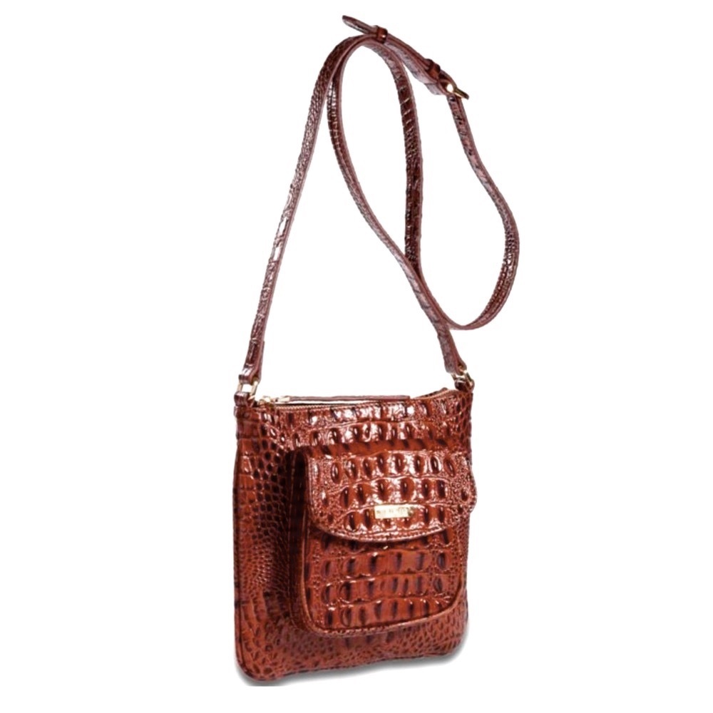 Rioni Leather Croc Embossed Crossbody (Dustbag Included) - Picture 4 of 11